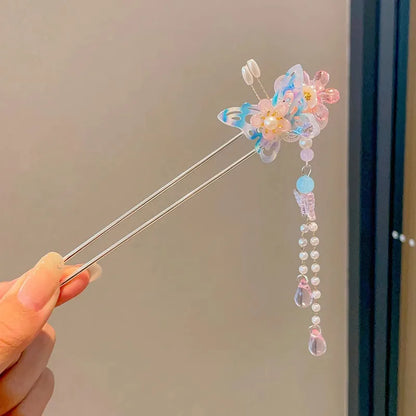 Timeless Floral Tassel Hairpin