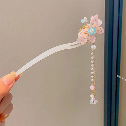 Timeless Floral Tassel Hairpin