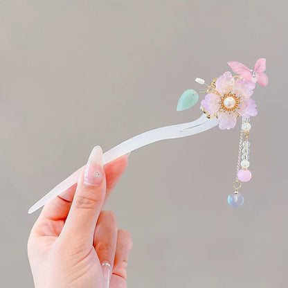 Timeless Floral Tassel Hairpin