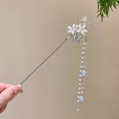 Timeless Floral Tassel Hairpin